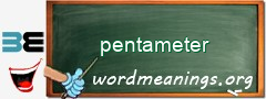 WordMeaning blackboard for pentameter